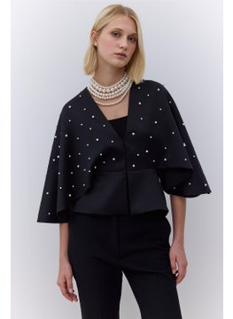 Manuka Pearl Evening Dress Kimono Black  - Image 4