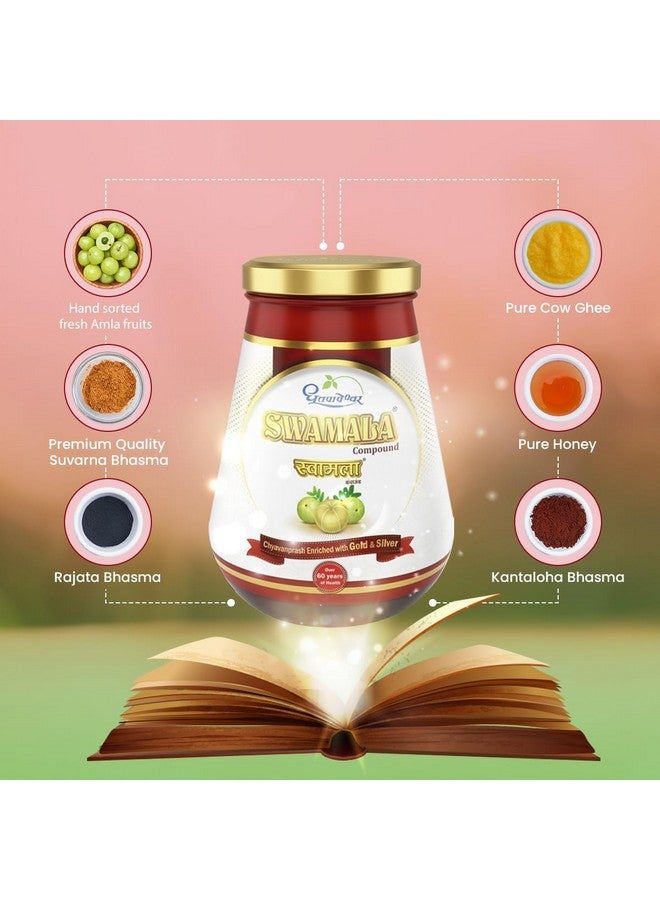 Dhootapapeshwar Swamala Compound Fortified With Pure Gold & Silver | Ayurvedic Supplement for Immune Support, Overall Health, Strengthens Respiratory System, Overcomes Debility | For All Seasons | 1Kg - Image 4