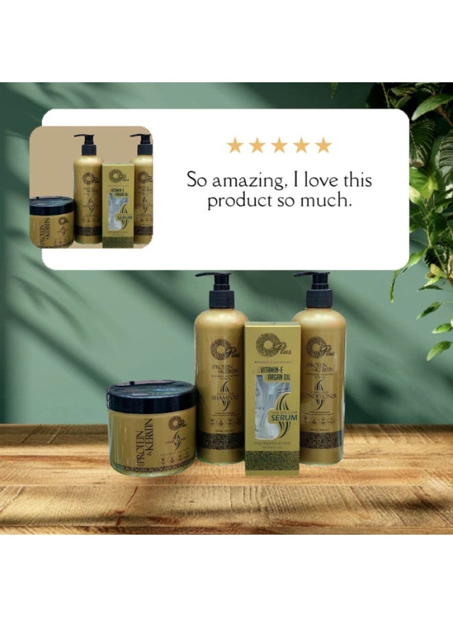 Oplus O Plus Shampoo 500 ml Conditioner 500 ml  and Mask 500 ml for Protein and Keratin Treated Hair and O Plus Anti Frizz Serum 110 ml Does Not Contain Sulfates Or Sodium - Image 2