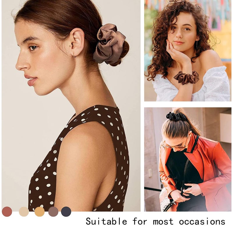 TRKETK 20 Pieces Silk Scrunchies Hair Scrunchies Elastic Soft Headbands Ties Ropes Headbands Scrunchie Scrunchie with Different Color Satin Hair Scrunchies for Women and Girls - Image 4