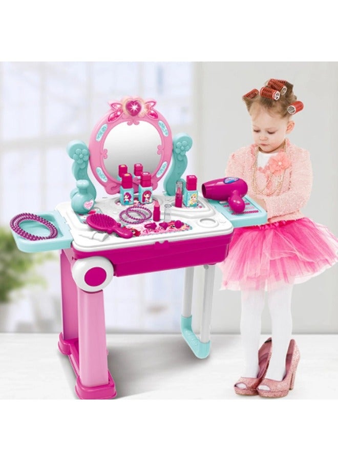 Portable Pretend Glamorous Vanity Make Up Beauty Play Set With Light And Sound - Image 1