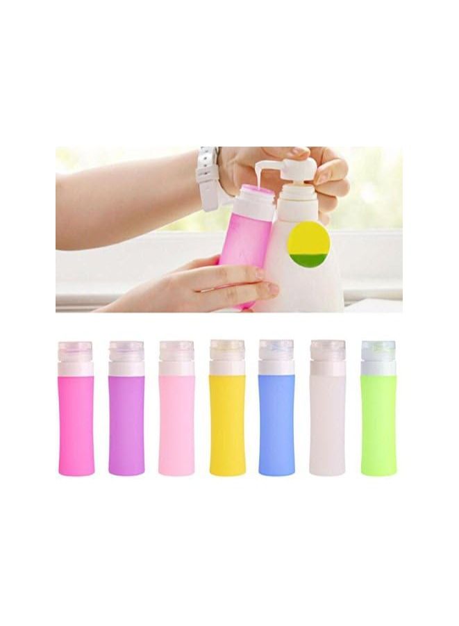 Spaceshoop 3Pcs Leakproof Travel bottles Empty Refillable Silicon Round - Image 2