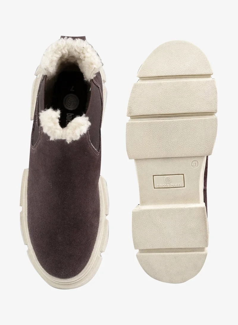 Bacca Bucci Brown Alpine Armor Chelsea Snow Boots with Suede and Fur for Men | Best Price UAE