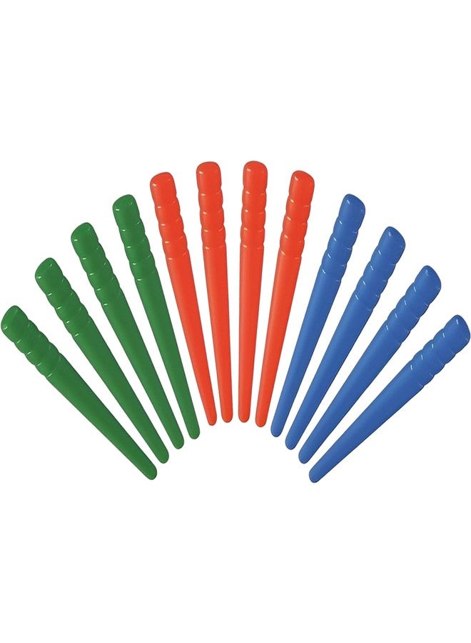 NICECRAFT 12 Pcs Cribbage Board Pegs Plastic Cribbage Pegs Fit 1/8 Holes Traditional Board Game Crib Board Pins Game Accessories (Red, Green, Blue) - Image 1