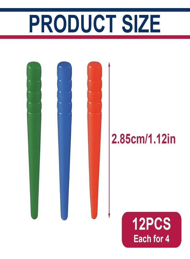 NICECRAFT 12 Pcs Cribbage Board Pegs Plastic Cribbage Pegs Fit 1/8 Holes Traditional Board Game Crib Board Pins Game Accessories (Red, Green, Blue) - Image 2