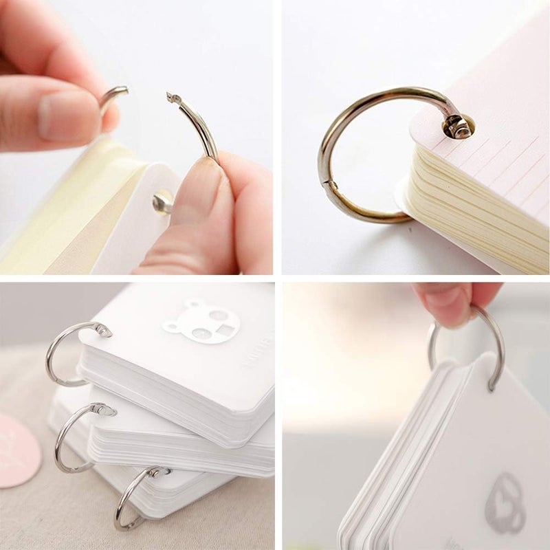 Antner 100Pcs Loose Leaf Binder Rings, 1" Diameter, Nickel Plated Metal Office Book Rings Keychain Key Rings Notebook Rings for School Office - Image 4
