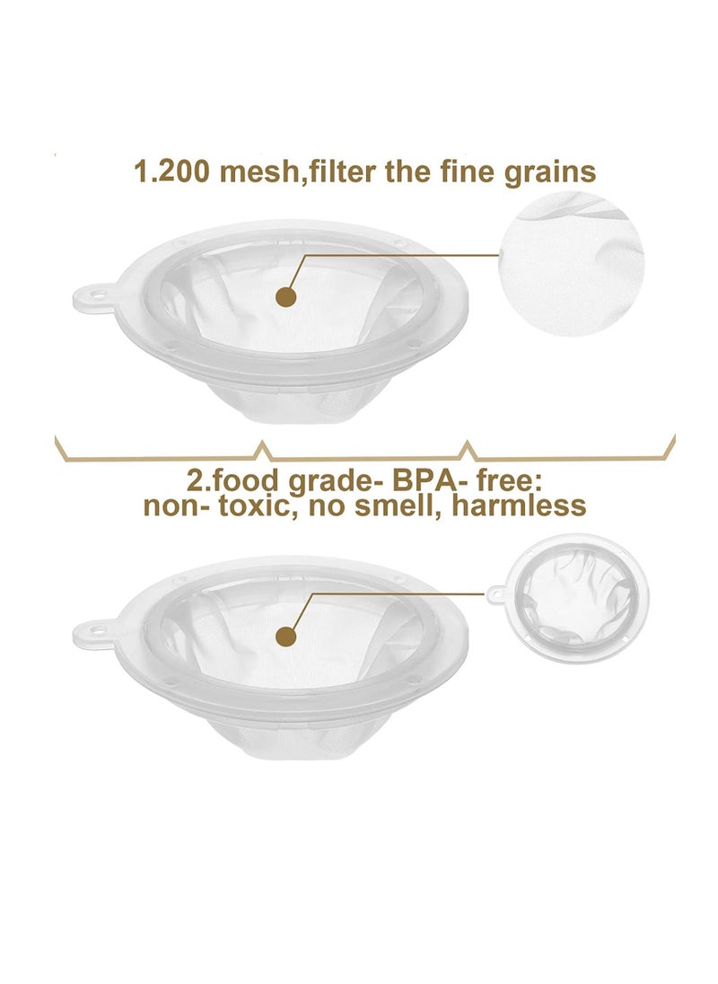 Generic - Mesh Strainer, 200 Mesh Kitchen Food Filter Mesh, Ultra-Fine Nylon Mesh Strainer Plastic Sieve Fine Mesh Filter Spoon Compatible with 5'' Funnels, for Filtering Coffee Juice Oils Soy Milk Yogurt Honey - Image 1