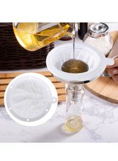 Mesh Strainer, 200 Mesh Kitchen Food Filter Mesh, Ultra-Fine Nylon Mesh Strainer Plastic Sieve Fine Mesh Filter Spoon Compatible with 5'' Funnels, for Filtering Coffee Juice Oils Soy Milk Yogurt Honey