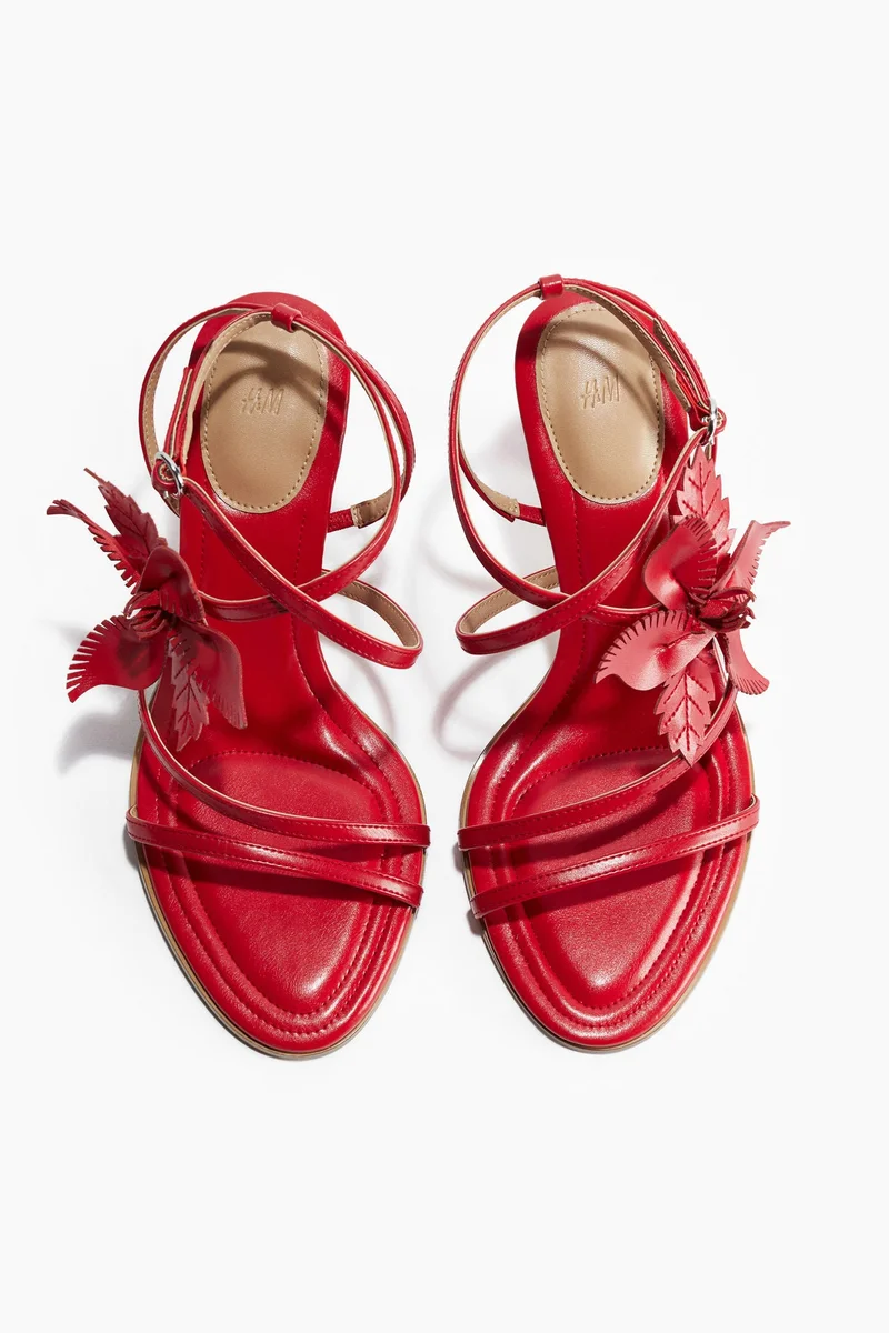 H&M Appliquéd heeled sandals