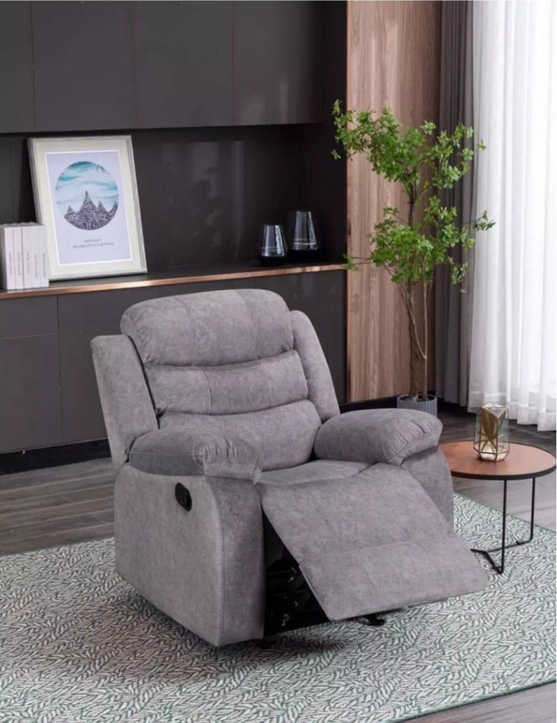 Homez Recliner Chair with Rocking Function Grey - Image 1