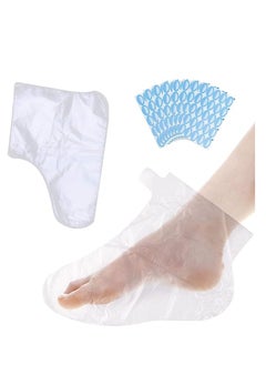 Premify 100pcs Paraffin Wax Foot Bath Liners | No Leakage Plastic Feet Covers Disposable Therapy Bags, Spa Pedicure Accessories For Women Men With 100 Stickers  - Image 1