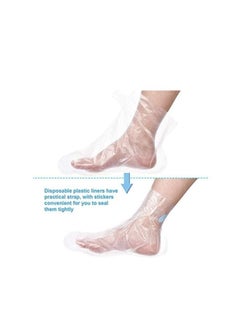 Premify 100pcs Paraffin Wax Foot Bath Liners | No Leakage Plastic Feet Covers Disposable Therapy Bags, Spa Pedicure Accessories For Women Men With 100 Stickers  - Image 2