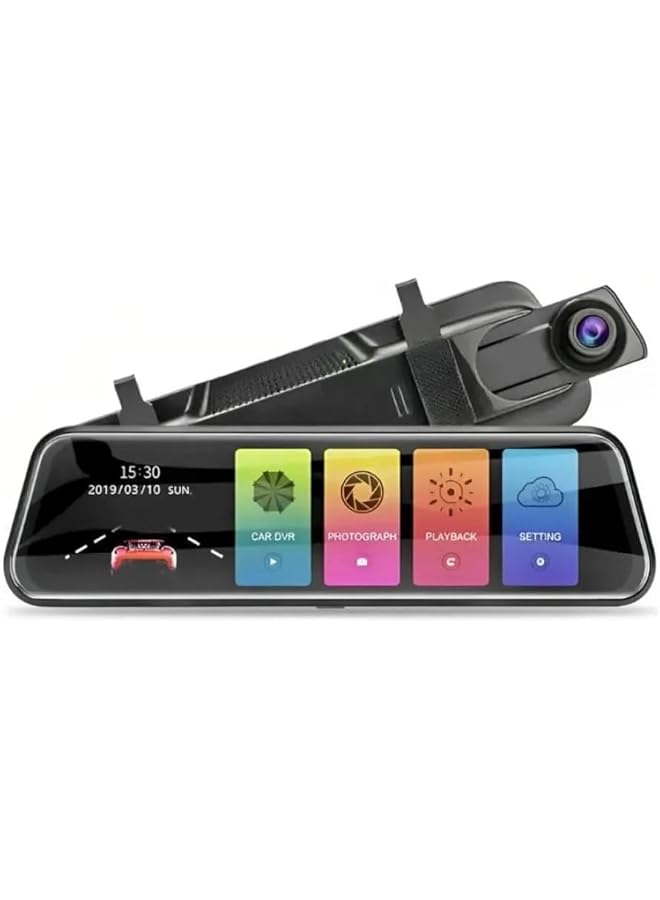 Denx Dual Dash Camera, 4K Front 1080P Rear, 9.66-Inch Screen, 170° Wide Angle, Night Vision - Dx2257 - Image 1