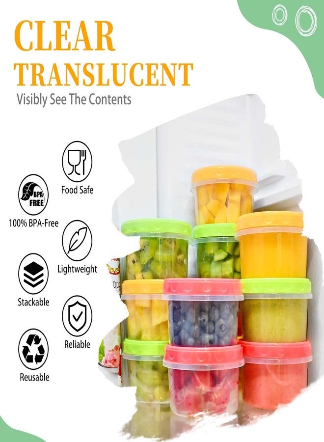 TOFLEN Reusable Small Freezer Containers 8 Oz Plastic Food Storage Containers with Screw On Lids, Leakproof & Airtight, Freezer Safe, Dishwasher Safe, Set of 6 Multicolor - Image 5