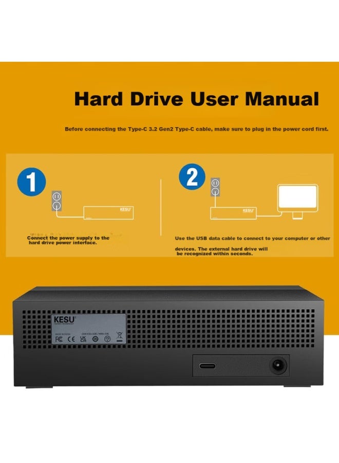 Kesu 3tb Portable Hard Drive 3.5 Inch Desktop Storage High-speed Type-c 3.2 Large Capacity Mechanical Hard Drive External Storage For Office And Home - Image 2