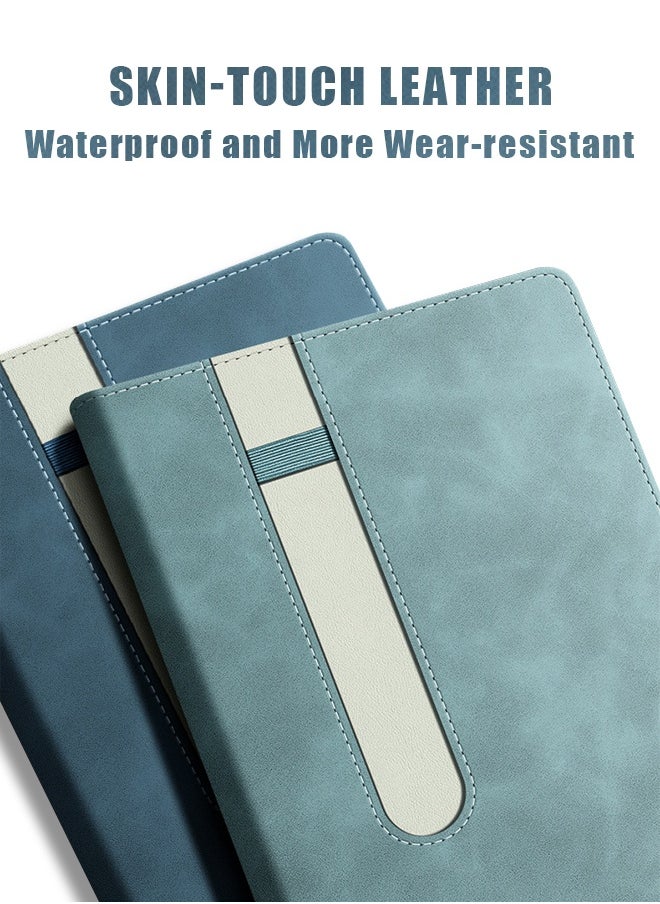 BiuTFon 4 Pack A5 Notebooks and Pen Set for Work, Leather Notebook for Men and Women, 240 Pages, 80gsm Thick Paper Notebook with Elastic Pen Holder for Work Notes, Diary  - Image 2