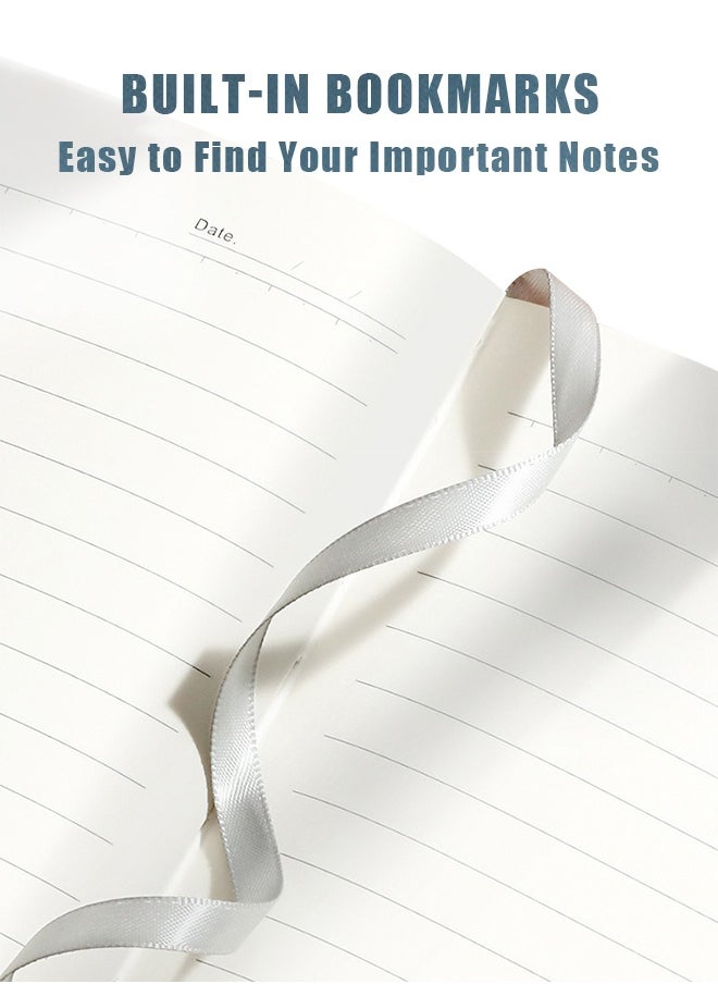 BiuTFon 4 Pack A5 Notebooks and Pen Set for Work, Leather Notebook for Men and Women, 240 Pages, 80gsm Thick Paper Notebook with Elastic Pen Holder for Work Notes, Diary  - Image 5
