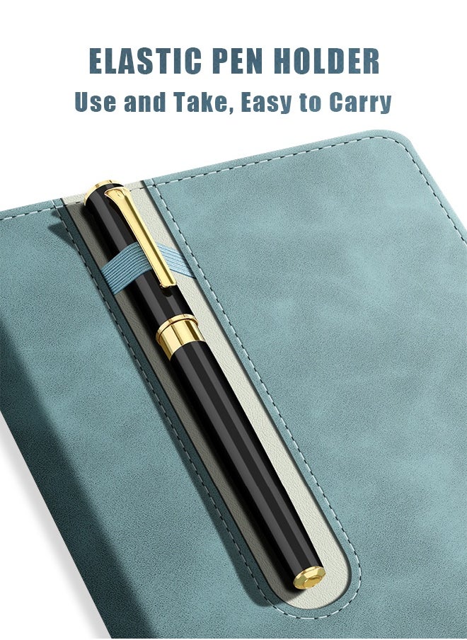 BiuTFon 4 Pack A5 Notebooks and Pen Set for Work, Leather Notebook for Men and Women, 240 Pages, 80gsm Thick Paper Notebook with Elastic Pen Holder for Work Notes, Diary  - Image 4