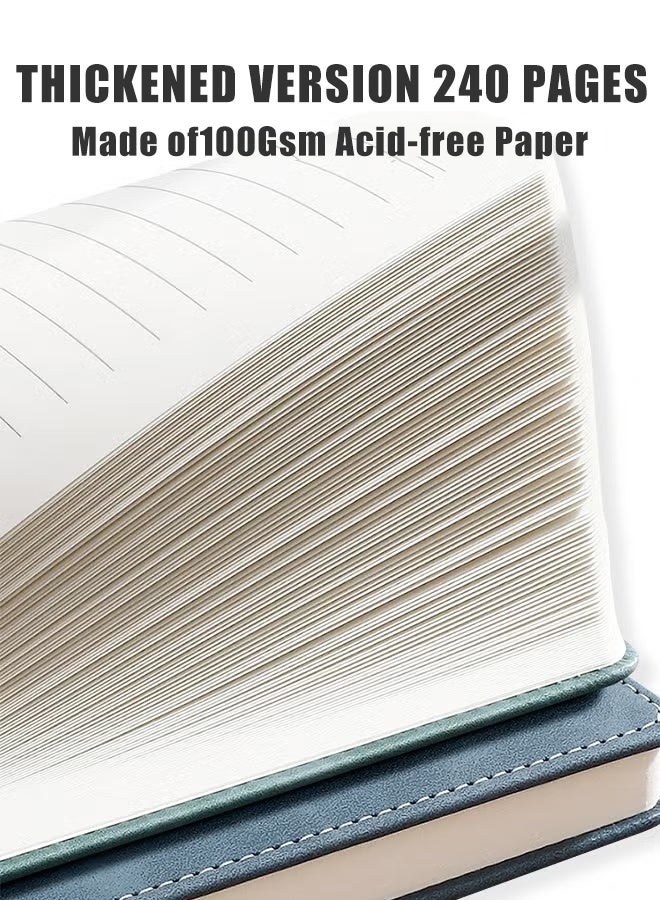 بداية مثالية مجموعة من دفترين وقلم بحجم A5 للرجال والنساء، 240 صفحة، ورق سميك 80 جرامًا للمتر المربع مع حامل أقلام مرن لملاحظات العمل والمذكرات - Image 5