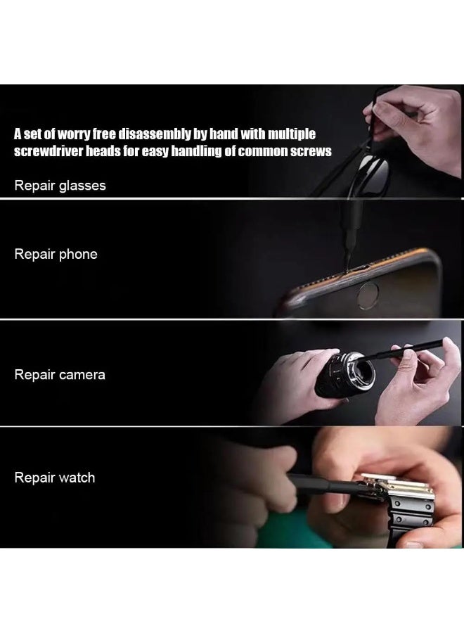 Precision Screwdriver Set 24 in 1 Magnetic Phillips Torx Screw Driver Bits Hand Repair Tools for iPhone PC Game Console DIY, Black - Image 5