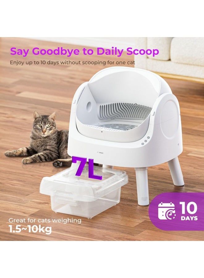 PetPivot, Automatic Cat Litter Box, Open Top Litter Box for Multiple Cats, Self Cleaning Litter Box with Liners and Mat Included (Updated Sensors) - Image 5