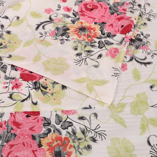 Status Contract Cotton Feel Double Fitted Bedsheet with 2 Pillow Covers for Bed Room, Home, Hotel-120 GSM (Rose) - Image 2