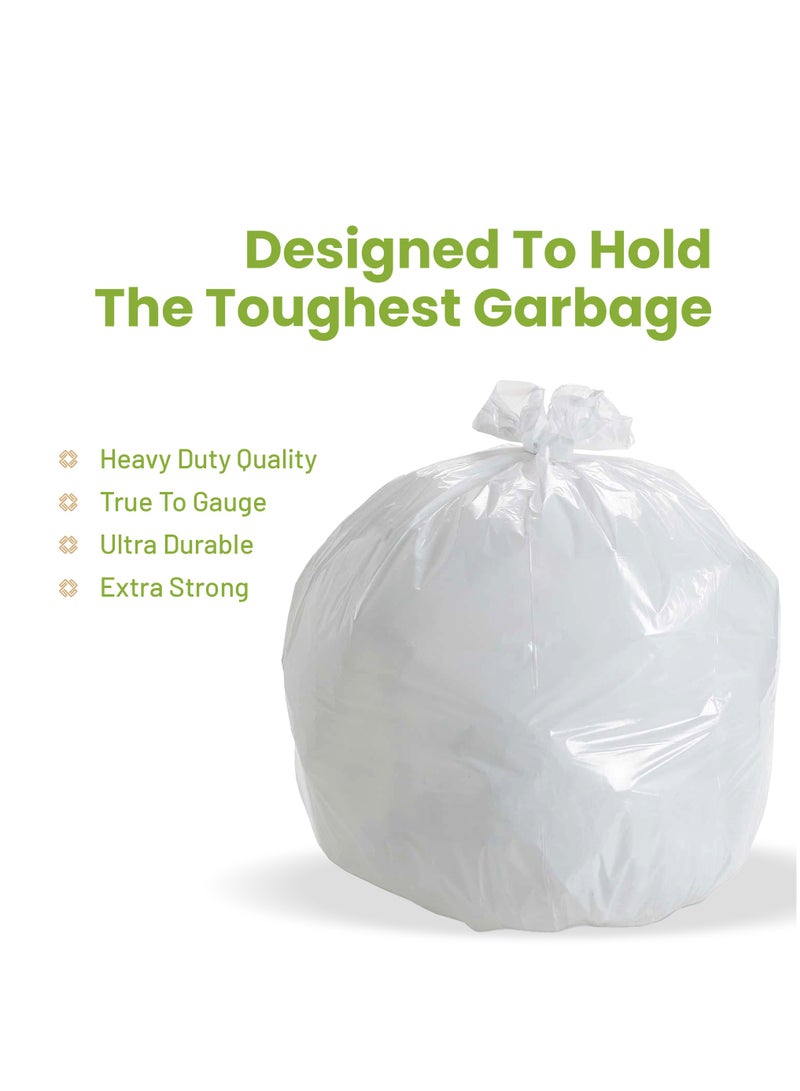 Hi Care {Pack of 100 Bags} Garbage Bag White 80x110cm 30 Micron Heavy Duty Oxo Biodegradable Plastic bag Large Trash Bags Dustbin Bags Waste Bag Office Bag Strong And Durable Bin Bag Garbage Bag Large  - Image 4