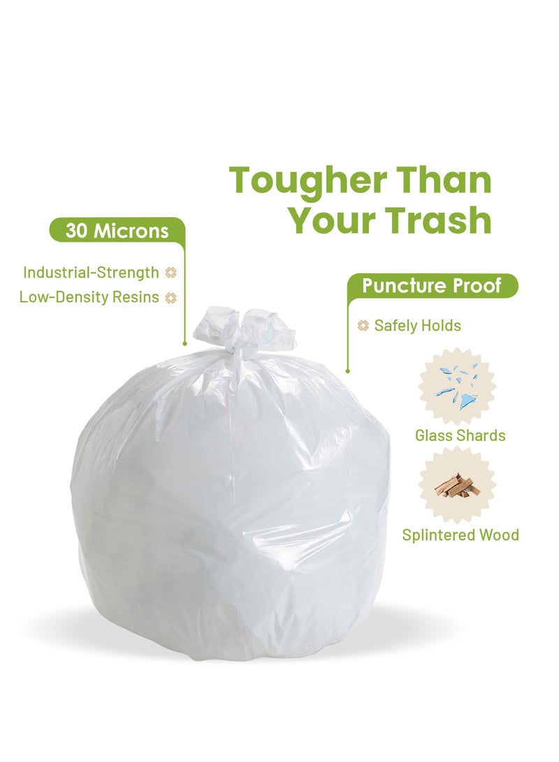 Hi Care {Pack of 100 Bags} Garbage Bag White 80x110cm 30 Micron Heavy Duty Oxo Biodegradable Plastic bag Large Trash Bags Dustbin Bags Waste Bag Office Bag Strong And Durable Bin Bag Garbage Bag Large  - Image 3