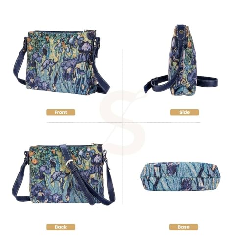 Signare Tapestry Crossbody Bag Shoulder Purse for Women In Vincent Van Gogh Irises Design (XB02-ART-VG-IRIS) - Image 2