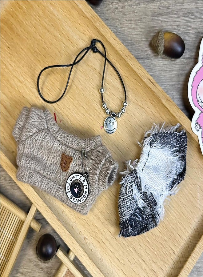 QIUTIMIY Clothes for Doll,17cm Doll Clothes,3-Piece-Set Doll Clothes,Premium Doll Outfit with Accessories-Sweater+Jeans+Necklace(NO Doll Included) - Image 4