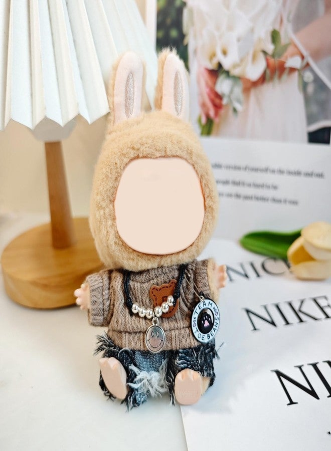 QIUTIMIY Clothes for Doll,17cm Doll Clothes,3-Piece-Set Doll Clothes,Premium Doll Outfit with Accessories-Sweater+Jeans+Necklace(NO Doll Included) - Image 2
