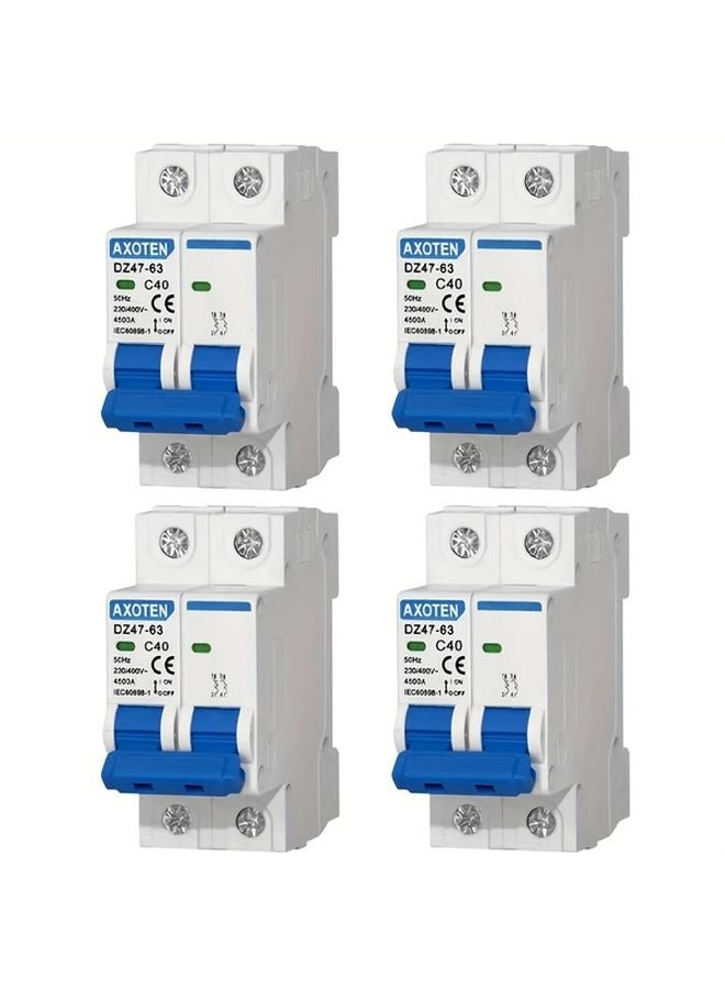 4PC 40A AC Air Switch 2 Pole Circuit Breaker For Home And Industrial Use - Image 1