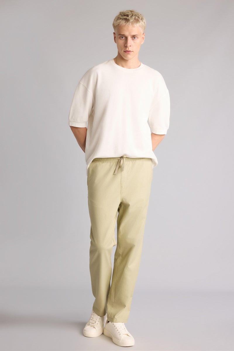 DeFacto Green Man Baggy Fit Tie Waist Trousers Casual - Image 2