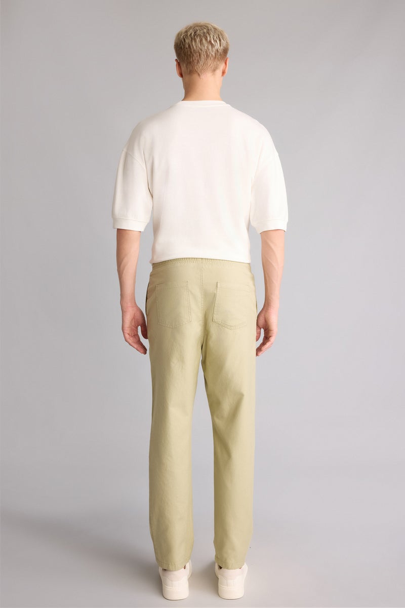 DeFacto Green Man Baggy Fit Tie Waist Trousers Casual - Image 5