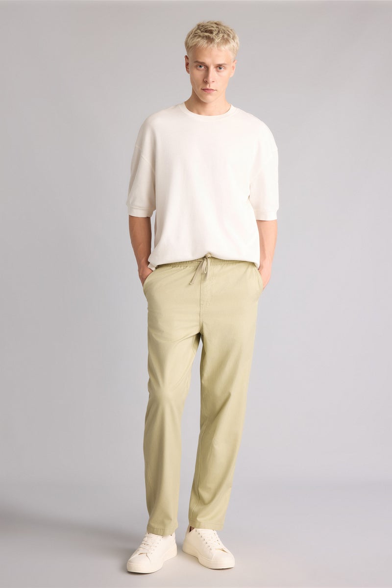 DeFacto Green Man Baggy Fit Tie Waist Trousers Casual - Image 1