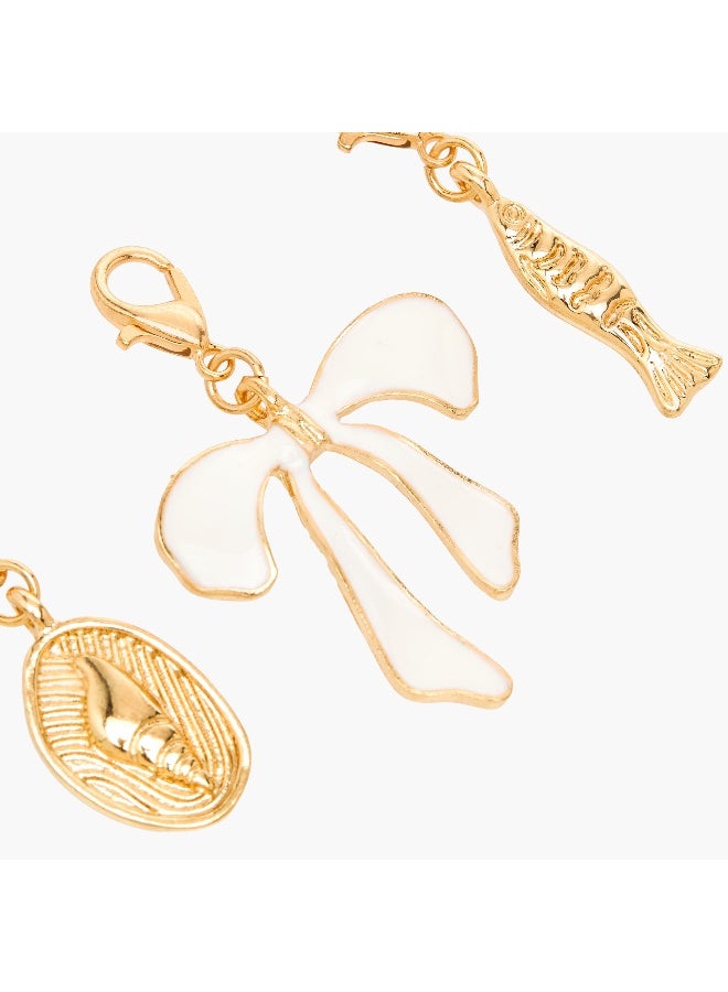 LIFESTYLE Set of 3 - Gold Tone Charm with Lobster Clasp - Image 5