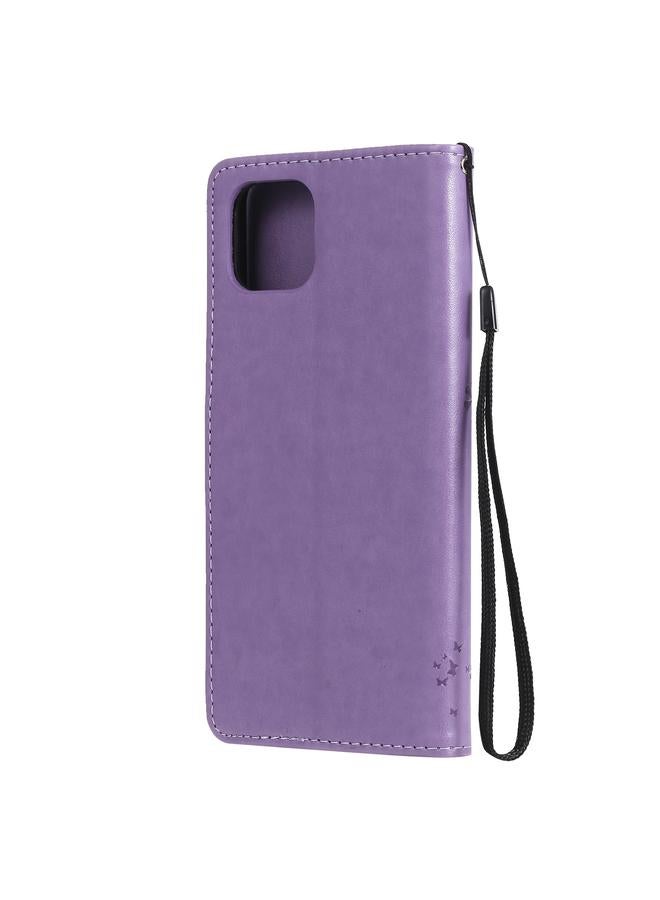 اس-توب جراب لهاتف OPPO A73 5G بطباعة مضغوطة على شكل شجرة وقطط، جراب من جلد البولي يوريثان قابل للطي أفقيًا مع حامل وفتحات للبطاقات ومحفظة وحبل تعليق - Image 3