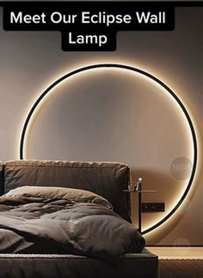 تايمي مصباح سقف وحائط دائري LED حديث 40 سم 3 قابس تركيب مدمج  وتعديل التطبيق، ضوء سقف قريب أسود 44 وات لغرفة المعيشة وغرفة النوم، - Image 5