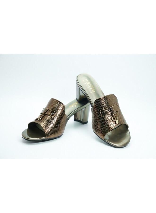Michelle Morgan 092-3037 Michelle Morgan Elegant Heeled Mules 213RC192 Bronze - Image 2