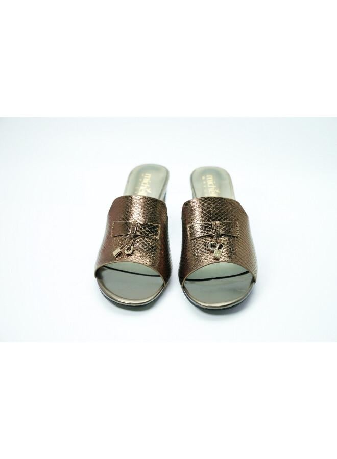 Michelle Morgan 092-3037 Michelle Morgan Elegant Heeled Mules 213RC192 Bronze - Image 5