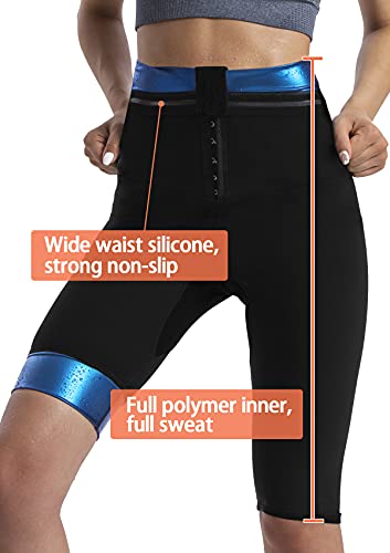 QZSH Sauna Pants Women Sweat Capris Slimming Leggings,Mesh Crotch,High Waist Workout Body Shaper Suits(TBH70031-01-M) - Image 4