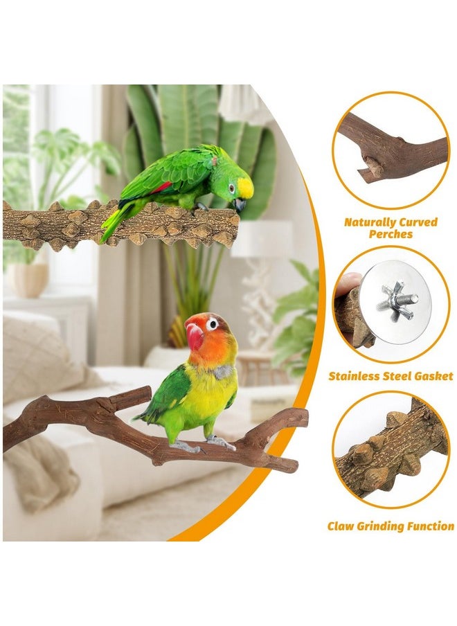 Kathson - 5Pcs Natural Parrot Perch For Cage Wooden Bird Perches Grape Bird Stick Parakeet Climbing Standing Branches Toy Chewable Cage Accessories For Small Budgies Cockatiels Lovebirds Budgies - Image 1