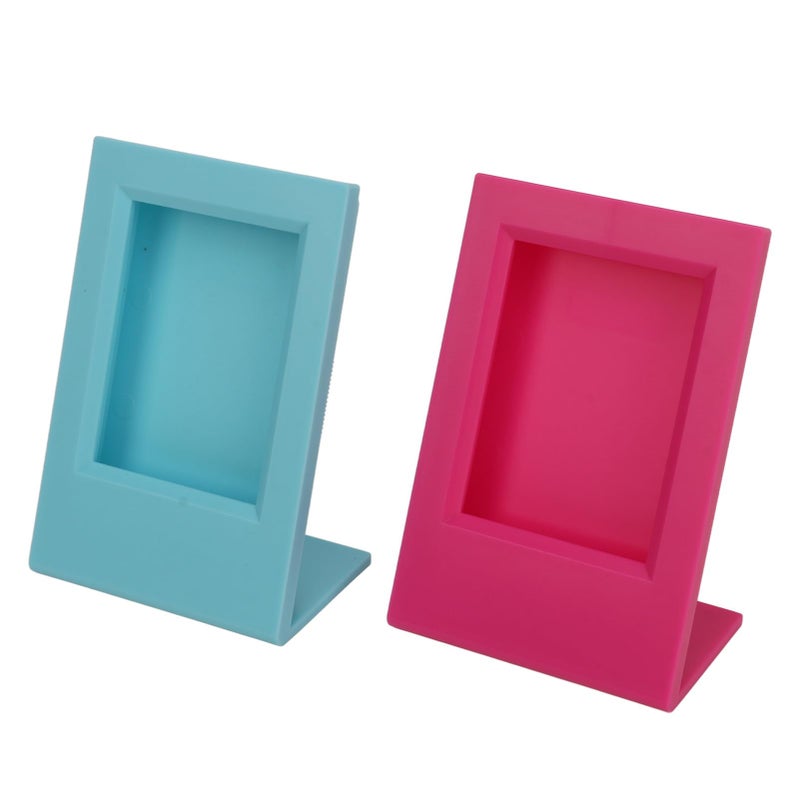 Transparent Acrylic L Shaped Picture Frame For 3 Inch Photos Self Standing Desk Decor - Image 2