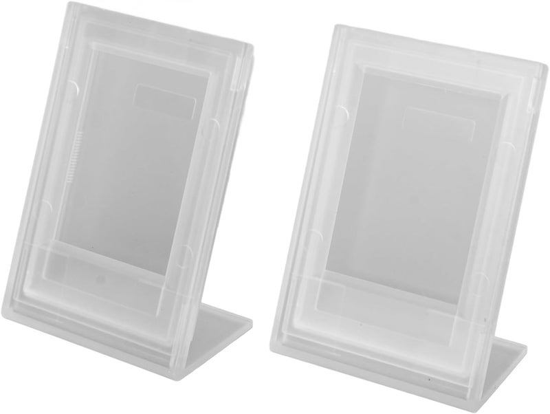Transparent Acrylic L Shaped Picture Frame For 3 Inch Photos Self Standing Desk Decor - Image 1
