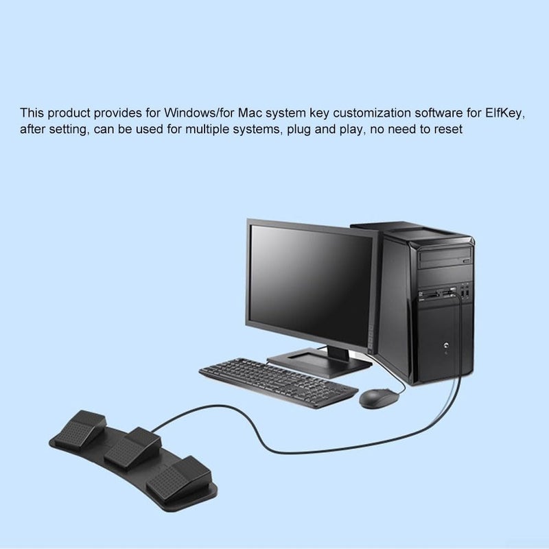 Dynamic USB Triple Foot Switch Pedal Offering Flexibility In Video Game Controls Or Office Efficiency Tools - Image 5