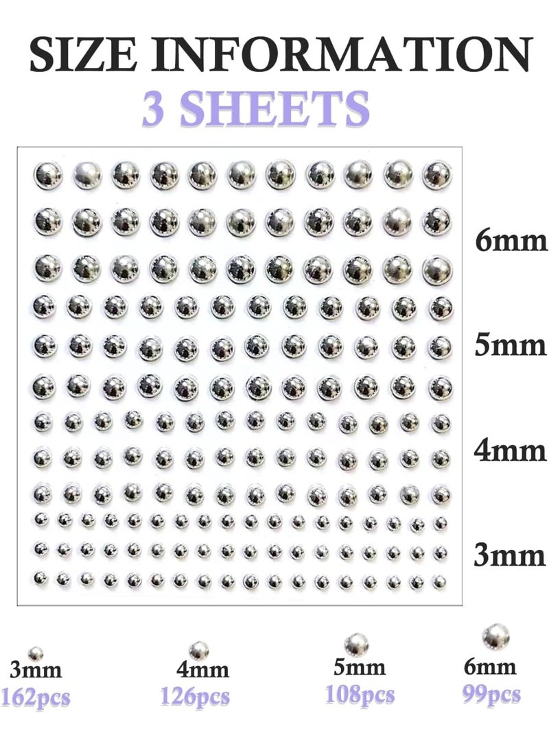 495 pieces with tweezers, facial gemstones, lip studs, fake perforated nose studs, eyebrow studs, non perforated nose stickers, silver belly button stickers, facial stickers, rings, cool punk Y2K makeup for men and women - Image 4