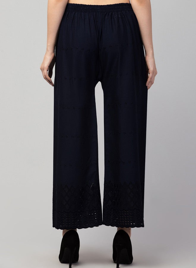 Trend Level Geometric Embroidered Palazzos - Image 3