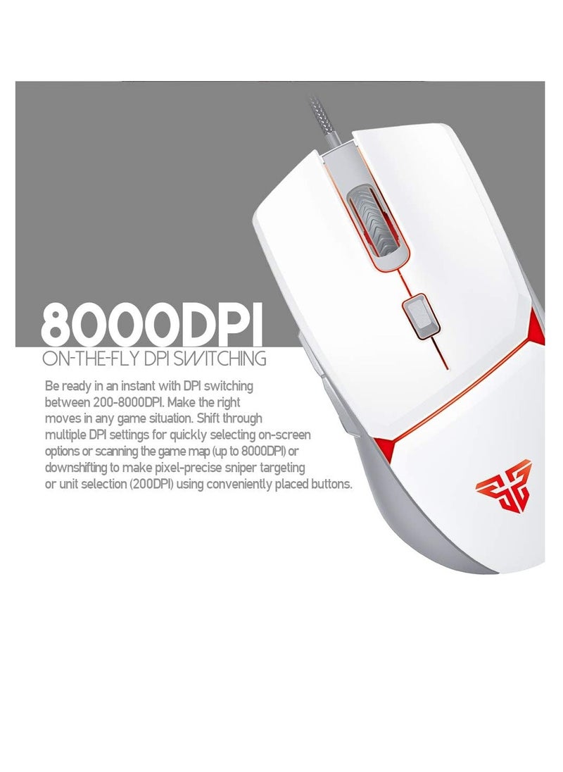 FANTECH - Fantech Crypto VX7 Macro RGB Wired Gaming Mouse, Up to 60 IPS / 15G Acceleration, Resolution: 200-8,000 DPI Optical Sensor, 125Hz Polling Rate, 10 Million Clicks Lifetime, 6 Programmable Buttons Mice - Image 1