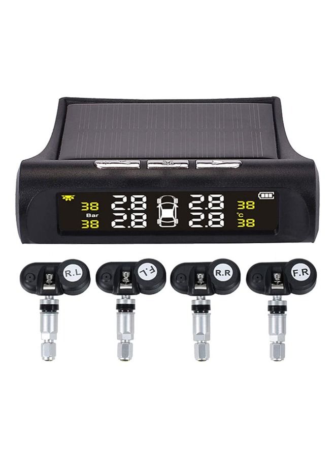 Arabest Tire Pressure Monitoring System - Tire Pressure Monitor System with Solar Charger, TPMS w/ 6 Alarm Modes, LCD Display, 4 Internal Sensors, Easy to Install - Image 1
