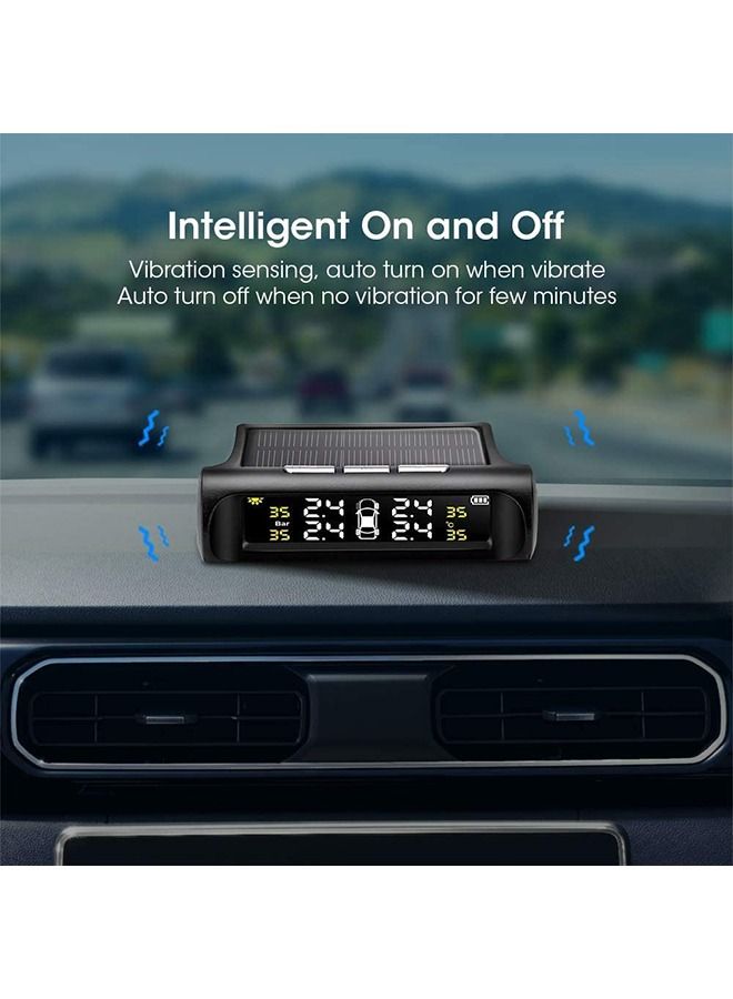 Arabest Tire Pressure Monitoring System - Tire Pressure Monitor System with Solar Charger, TPMS w/ 6 Alarm Modes, LCD Display, 4 Internal Sensors, Easy to Install - Image 5